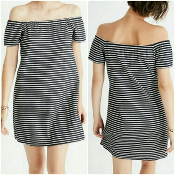 Madewell Melody Off The Shoulder Striped Dress - Picture 4 of 7
